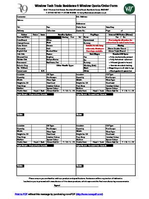 Residence 9 Order Form