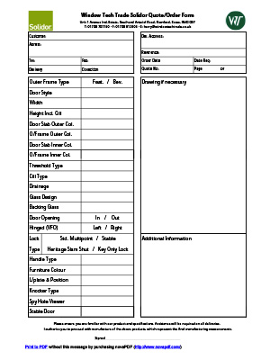 Solidor Order Form